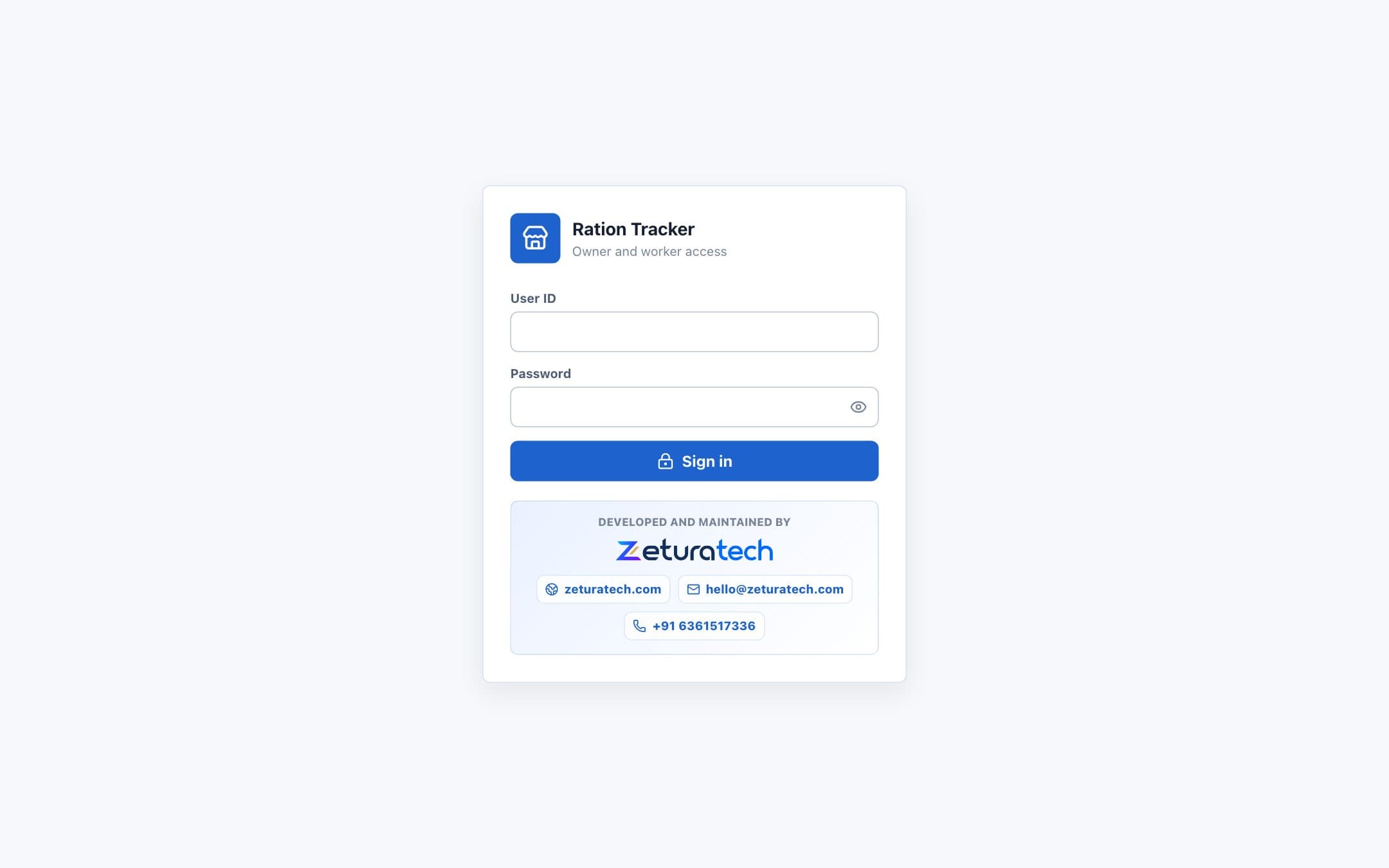 Ration shop operations — Ration Tracker operations app